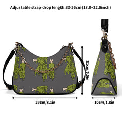 Lady PU Shoulder Bag With Chain Decoration