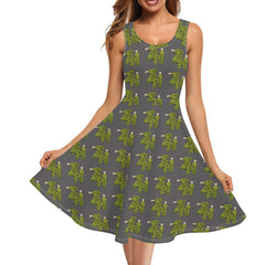 Womens Tank Dress Mini Wrap Round Neck Sleeveless Sundress