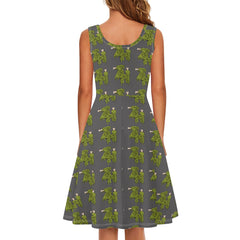 Womens Tank Dress Mini Wrap Round Neck Sleeveless Sundress