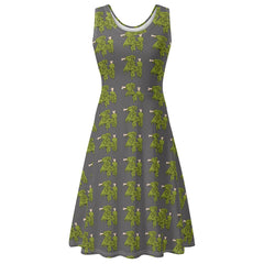 Womens Tank Dress Mini Wrap Round Neck Sleeveless Sundress