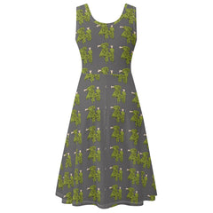 Womens Tank Dress Mini Wrap Round Neck Sleeveless Sundress