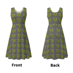 Womens Tank Dress Mini Wrap Round Neck Sleeveless Sundress