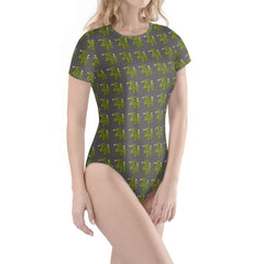 Womens Crew Neck Short Sleeve Slim Fit Bodysuit