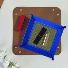 PU Leather Valet Tray with Dice Tray/Jewelry Key Coin Glasses Tray