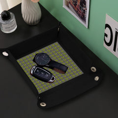 PU Leather Valet Tray with Dice Tray/Jewelry Key Coin Glasses Tray