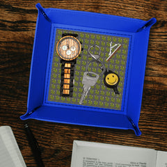 PU Leather Valet Tray with Dice Tray/Jewelry Key Coin Glasses Tray