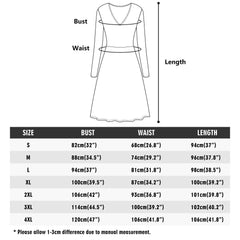 Womens V-Neck Long Sleeve Ruffle Dress