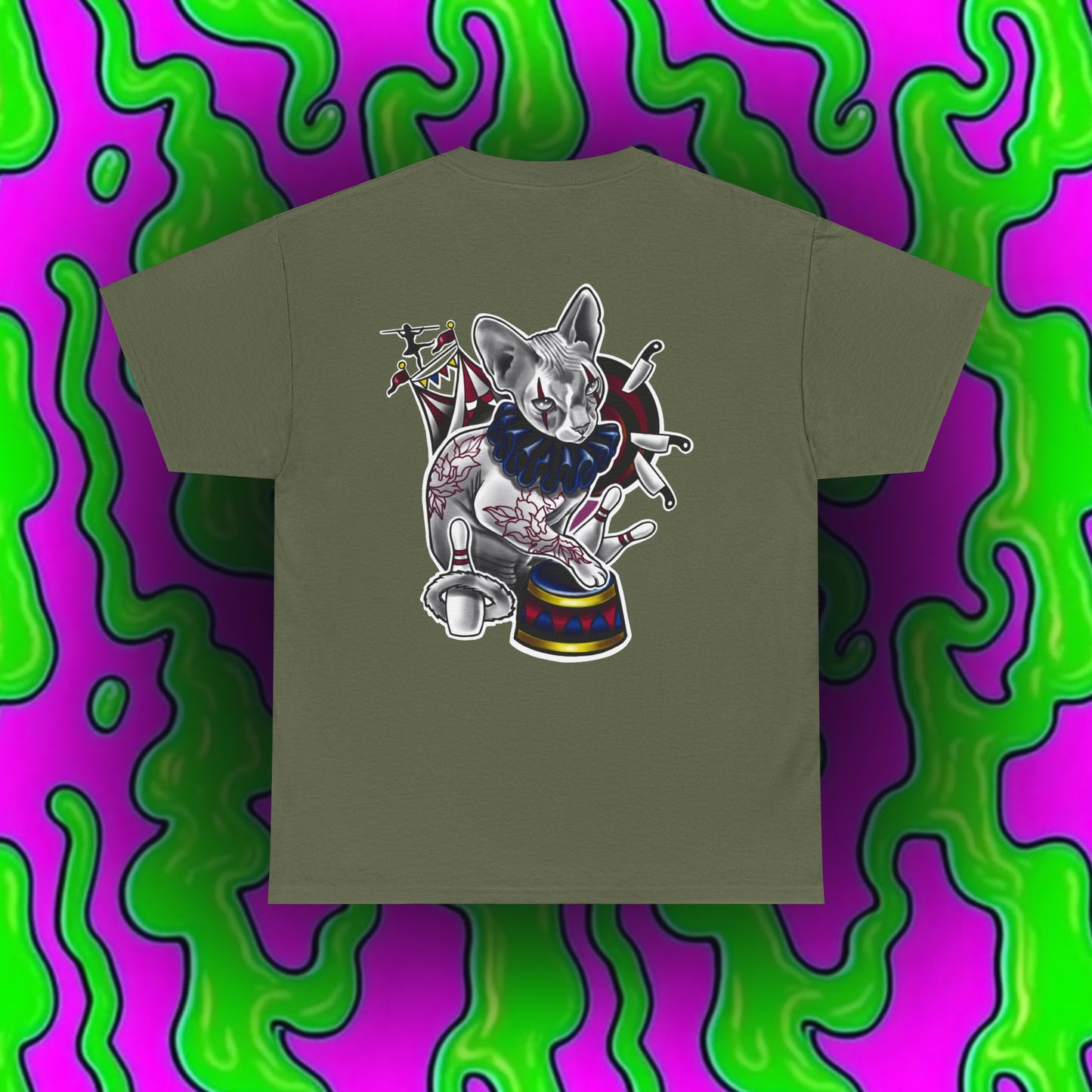 Circus Kitty - By Jade Zombie - Gildan 5000 Cotton Tee