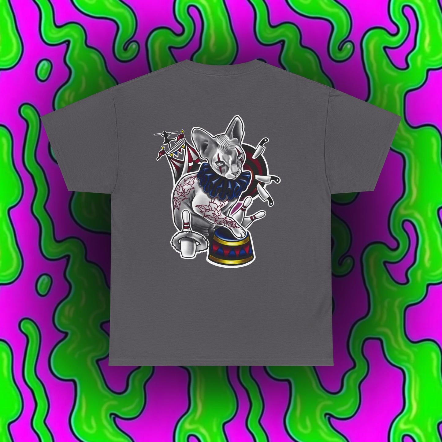 Circus Kitty - By Jade Zombie - Gildan 5000 Cotton Tee