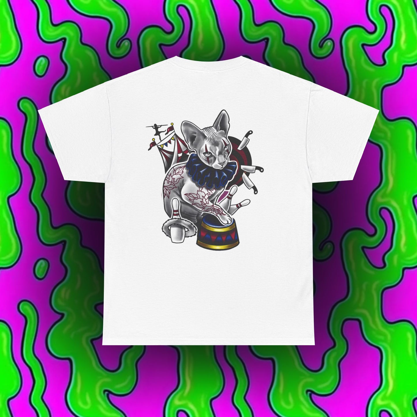 Circus Kitty - By Jade Zombie - Gildan 5000 Cotton Tee