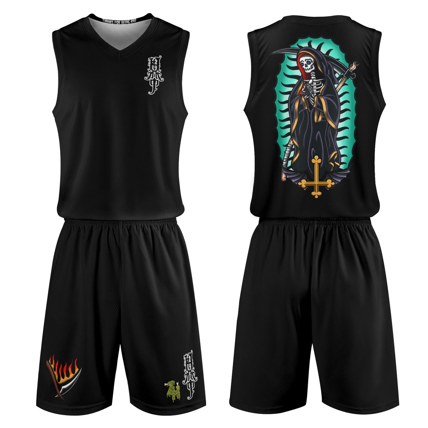 Mary the Reaper- By Heaps Rad Trad - Basketball Jersey Set