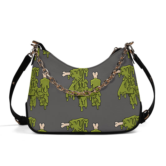 Lady PU Shoulder Bag With Chain Decoration