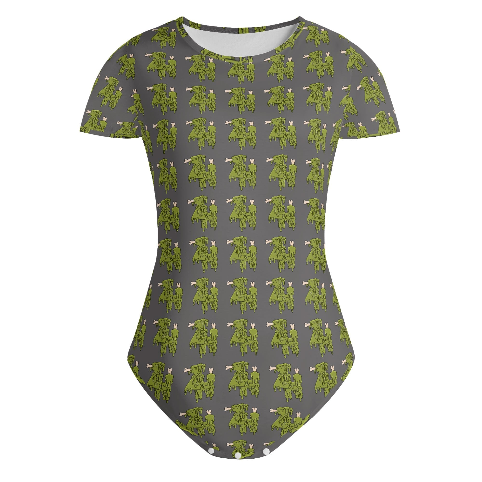 Womens Crew Neck Short Sleeve Slim Fit Bodysuit