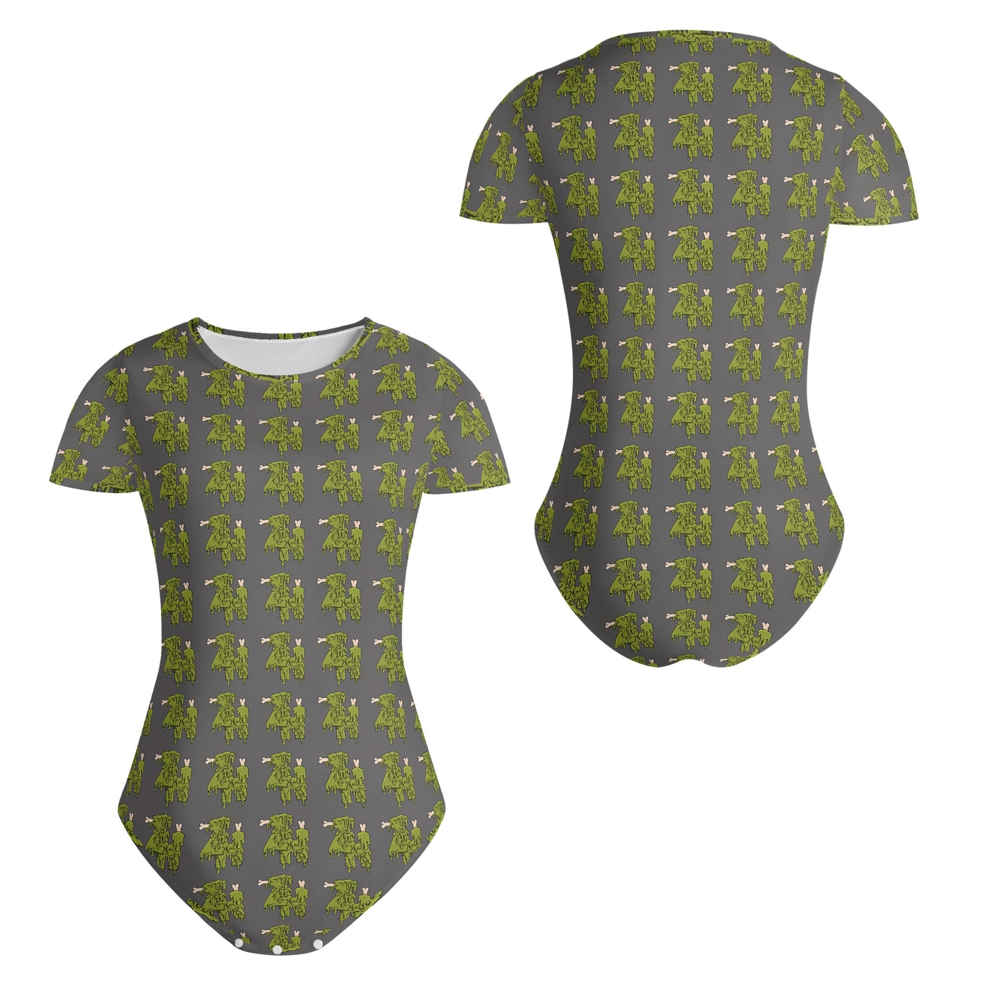 Womens Crew Neck Short Sleeve Slim Fit Bodysuit