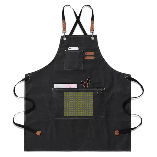 Canvas Cross Back Chef Aprons Multifunction with Large Pockets