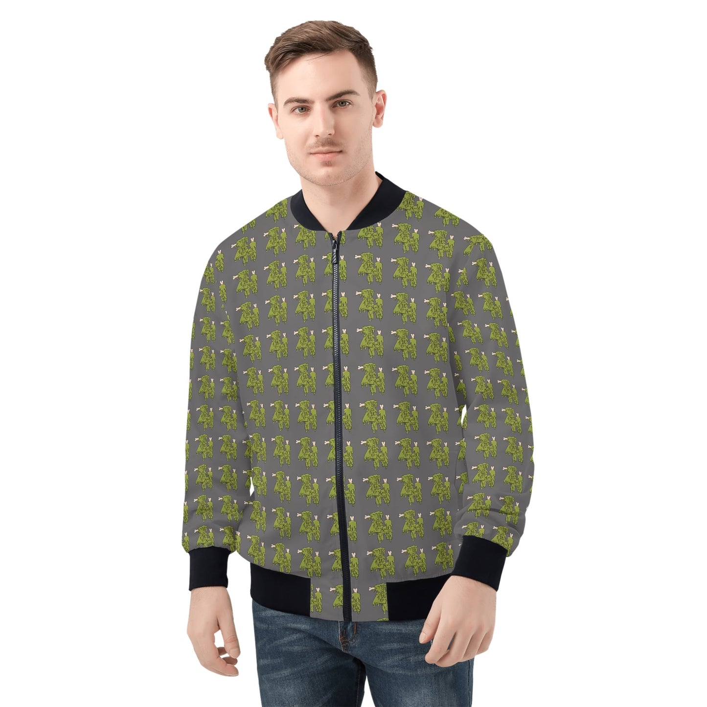 All Over Print Zip Up Bomber Jacket