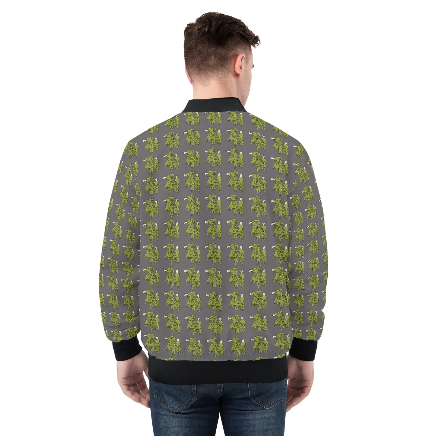 All Over Print Zip Up Bomber Jacket