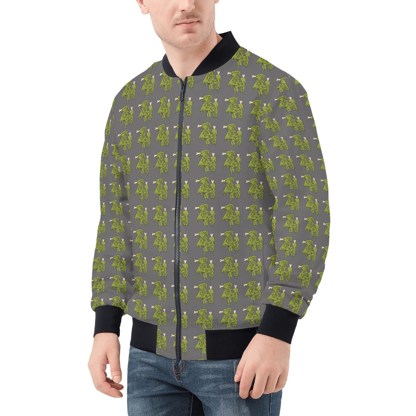 All Over Print Zip Up Bomber Jacket