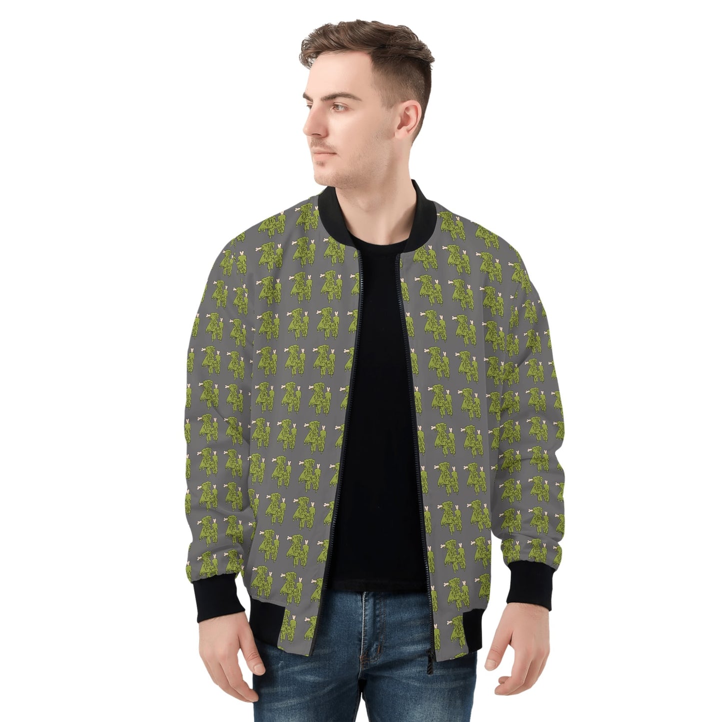 All Over Print Zip Up Bomber Jacket