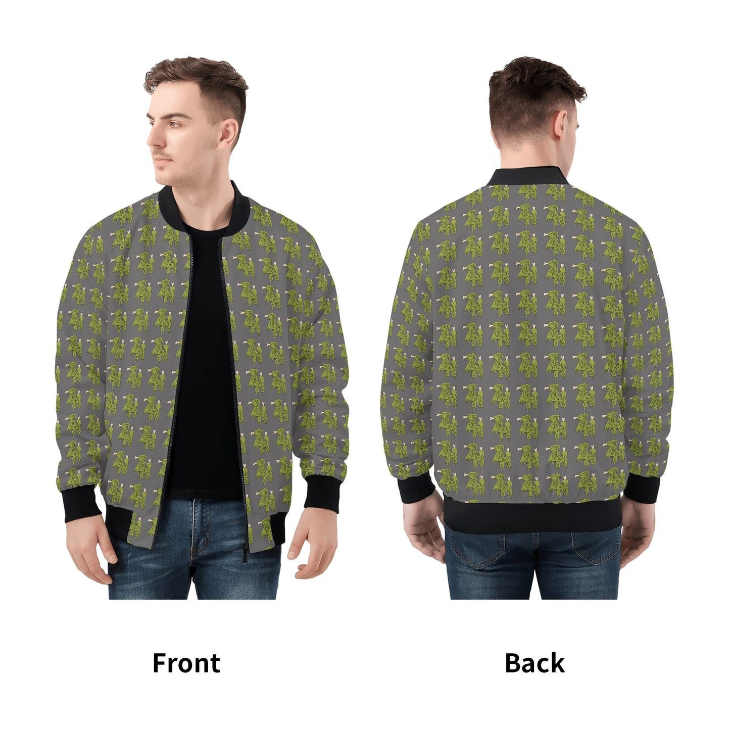 All Over Print Zip Up Bomber Jacket