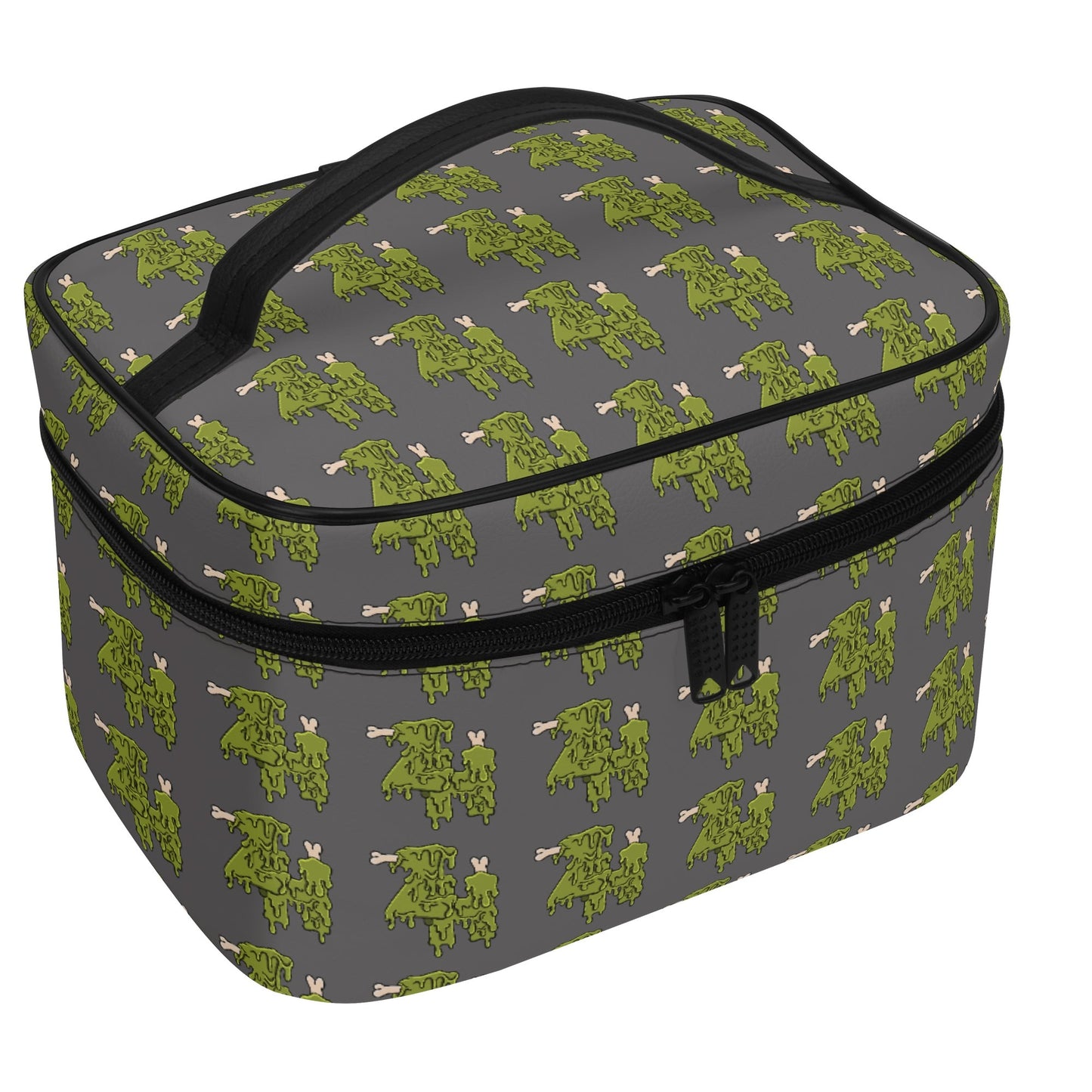 All-Over Print Leather Cosmetic Bag