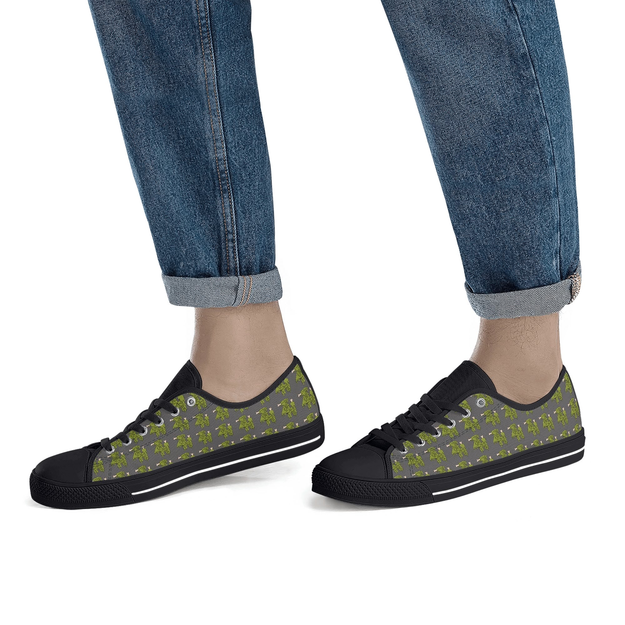 Mens Rubber Low Top Canvas Shoes