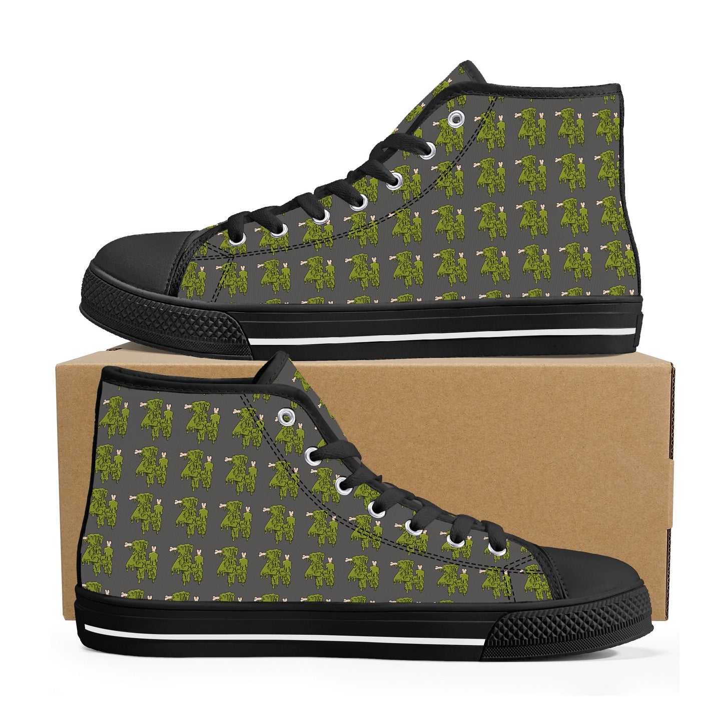 Mens High Top Canvas Shoes - Customized Tongue