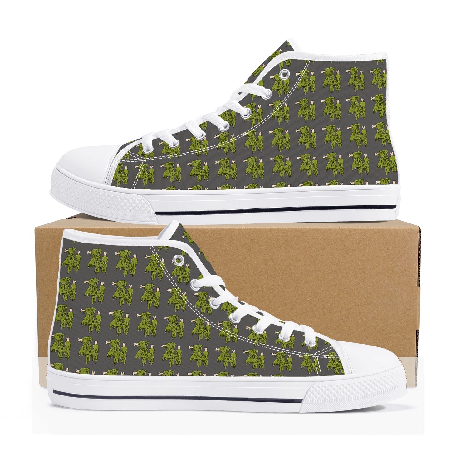 Mens High Top Canvas Shoes - Customized Tongue