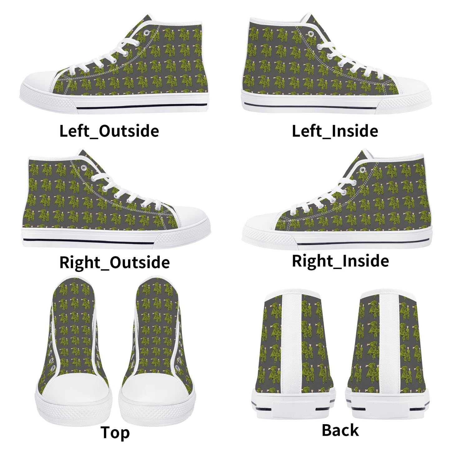 Mens High Top Canvas Shoes - Customized Tongue