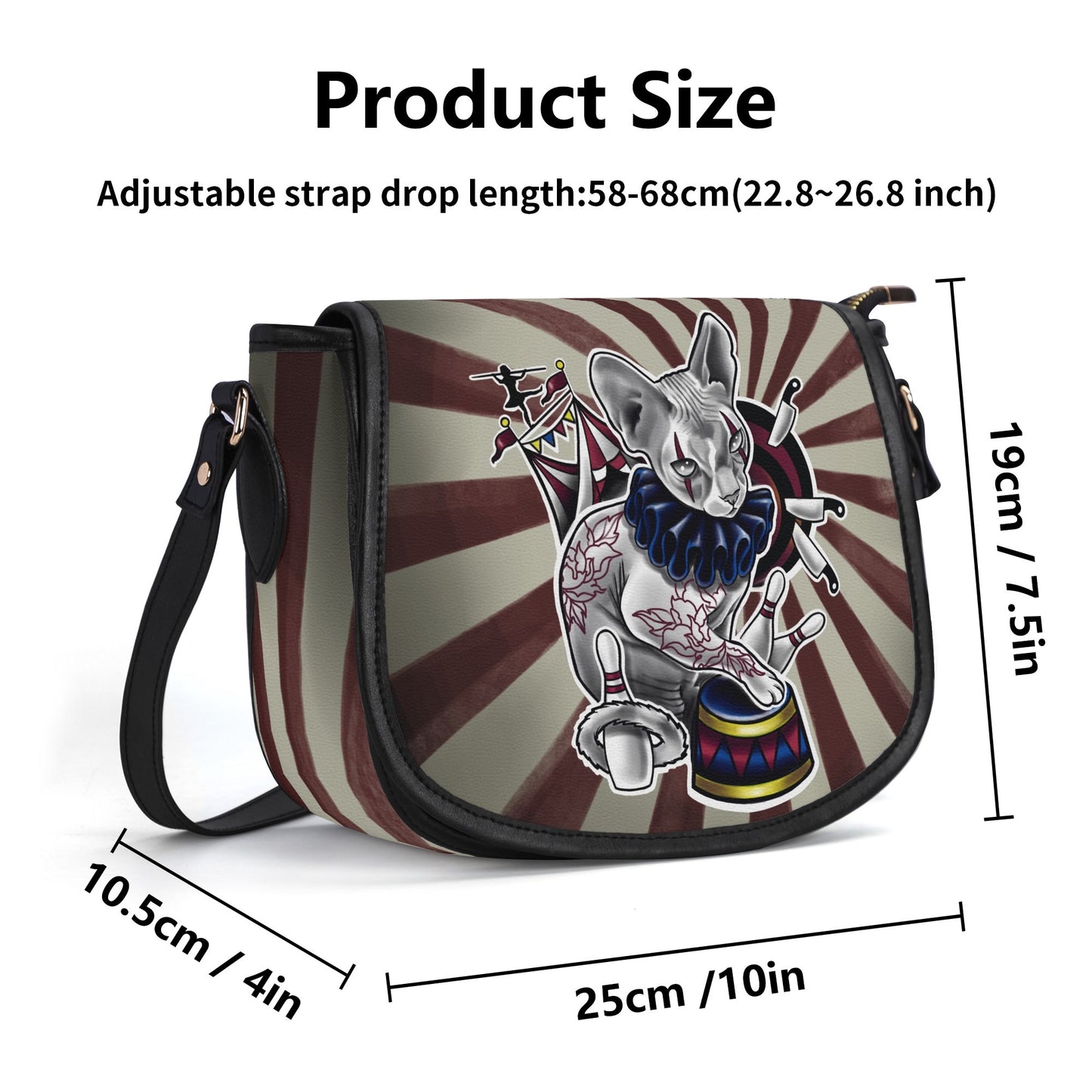 Circus Kitty - By Jade Zombie - Saddle Bag