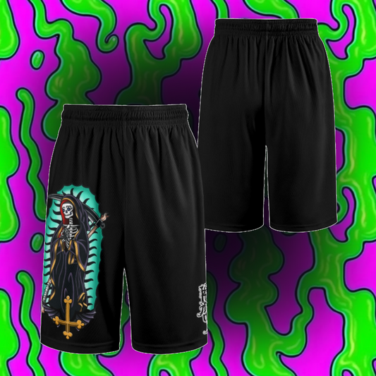 Mary the Reaper - By Heaps Rad Trad - Basketball Shorts