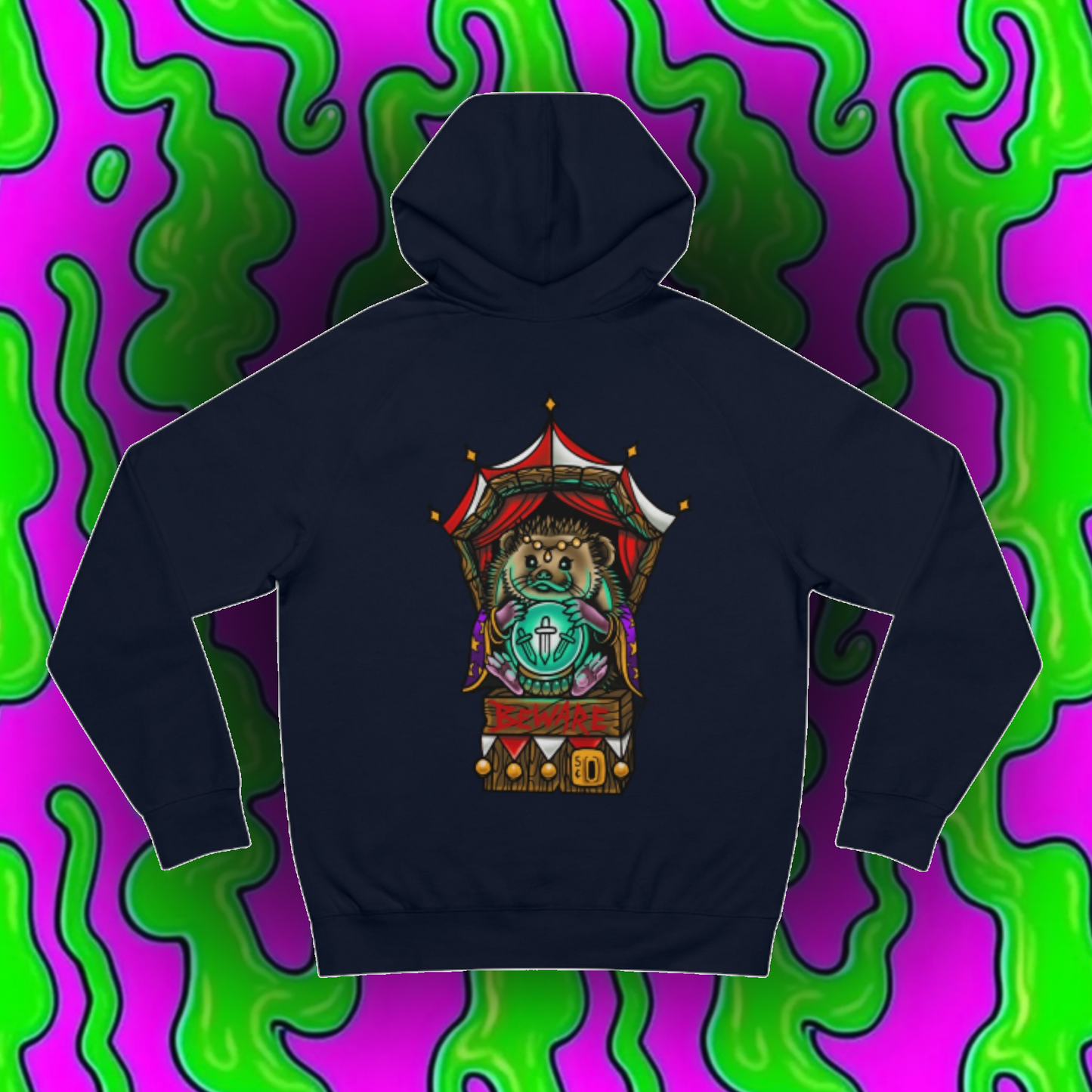 Beware Hubert Half Mad Hedgehog Hoodie - by Jade Zombie